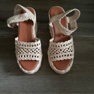 Tory Burch Cream Woven Women's Sandals